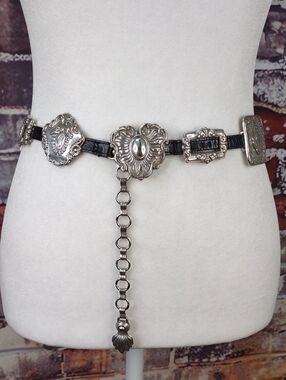 Brighton Concho Belt w/Dangling Chain Link